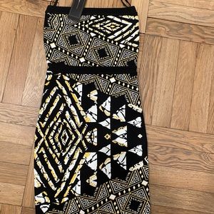 BCBG off the shoulder bodycon dress.